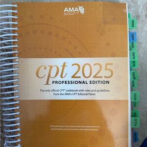 CPT 2025 Professional Edition Binder - Orange Book medical billing, and coding